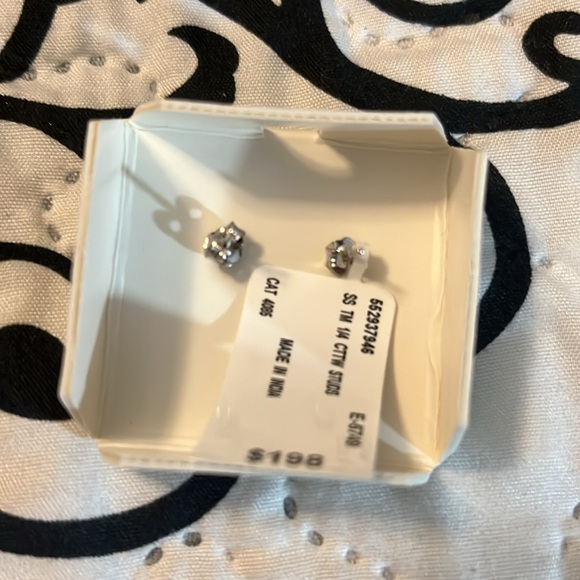 TruMiracle Sterling Silver Diamond Earrings - Picture 3 of 5